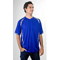 Short Sleeve Crew Neck Tee Shirt w/ Side and Shoulder Inserts and Piping Detail